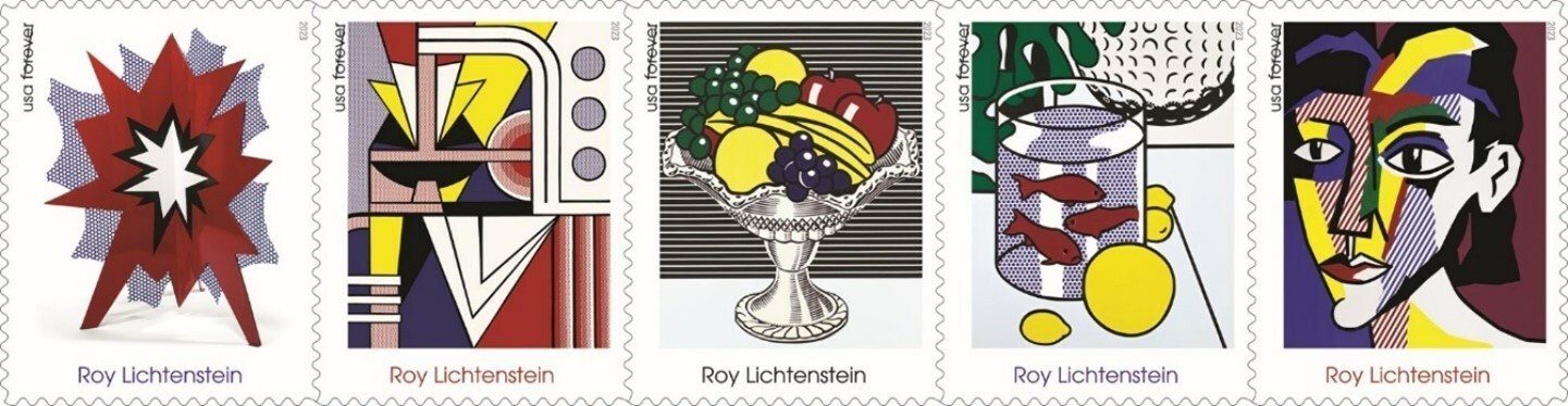 Artist Roy Lichtenstein’s Work To Appear on Five Stamps. Image courtesy of the USPS