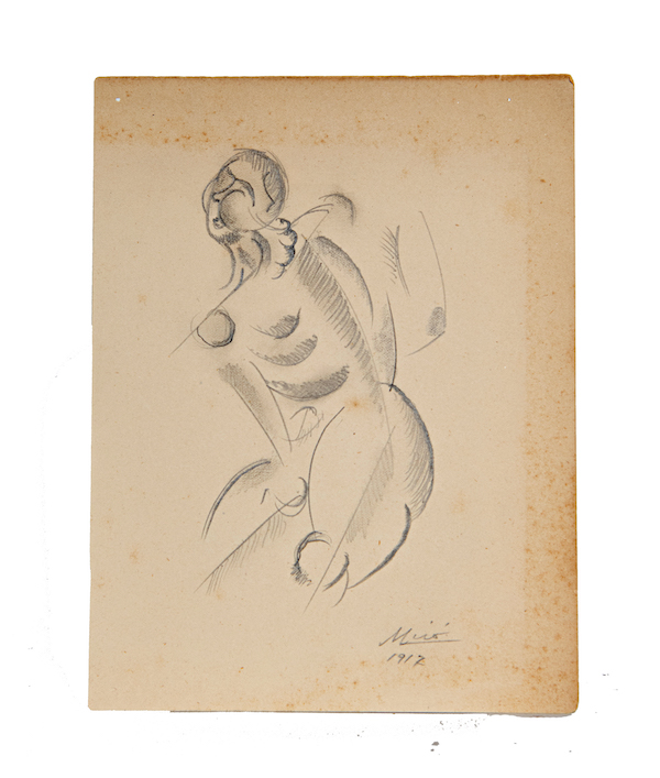 Drawing of a woman attributed to Joan Miro, $2,048 