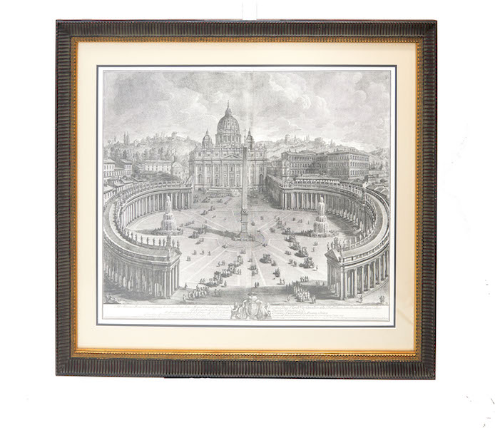 18th-century Piranesi-style engraving of the Vatican, $960 