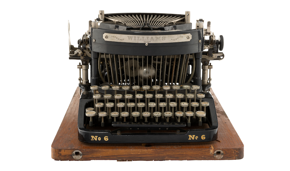 Mark Twain’s (aka Samuel Clemens’) own Williams No. 6 typewriter, $106,250. Image courtesy of Heritage Auctions