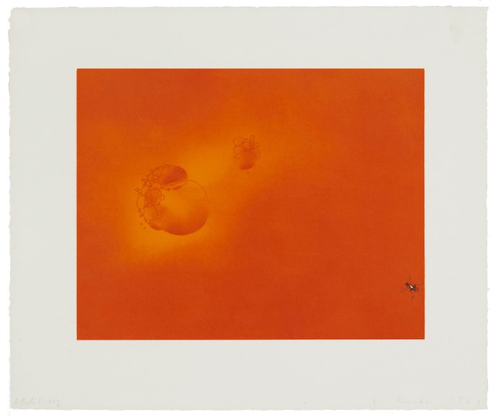 Edward Ruscha, ‘Boiling Blood, Fly,’ estimated at $8,000-$12,000. Image courtesy of John Moran Auctioneers