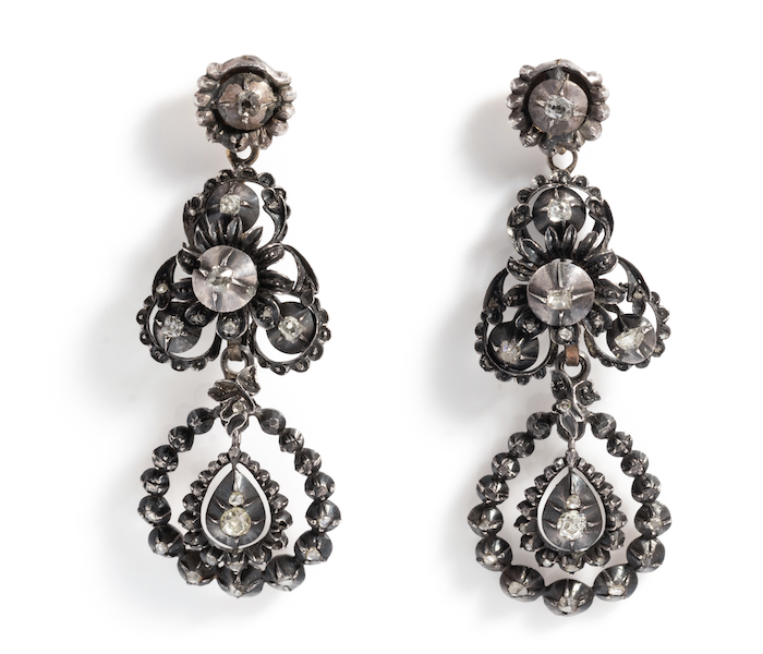 Georgian convertible diamond earrings, estimated at $800-$1,200