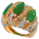 Verdura 18K gold, jade and diamond ring, estimated at $28,000-$34,000