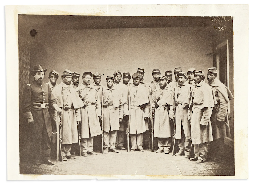 Original albumen photograph of United States Soldiers at Camp William Penn, estimated at $10,000-$15,000