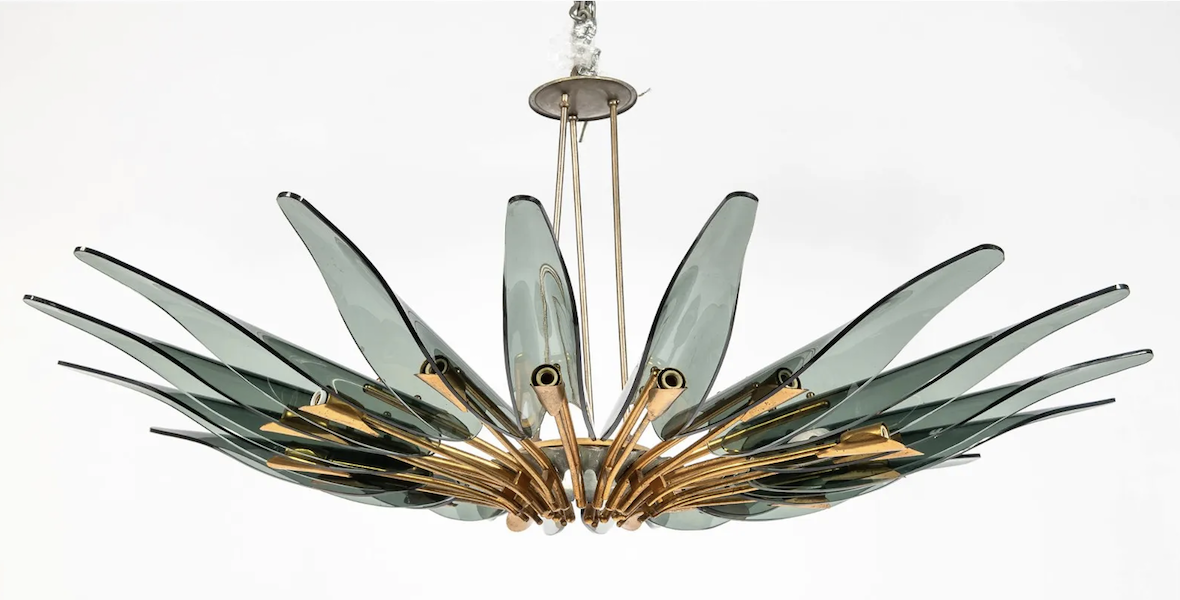Sixteen-light Dahlia chandelier by Max Ingrand for Fontana Arte, $47,250