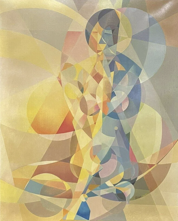 Circa-1980s French school, ‘Cubist abstract composition of figures,’ estimated at $2,500-$3,000