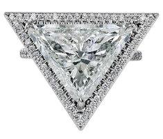 Platinum engagement ring centered on a 4.57-carat GIA-certified white diamond, estimated at $47,000-$56,000