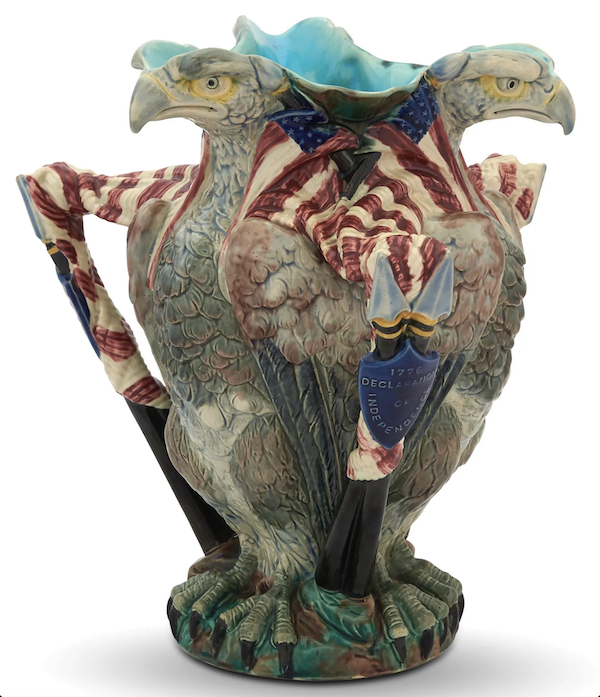 W.T. Copeland majolica Centennial vase, estimated at $7,000-$10,000