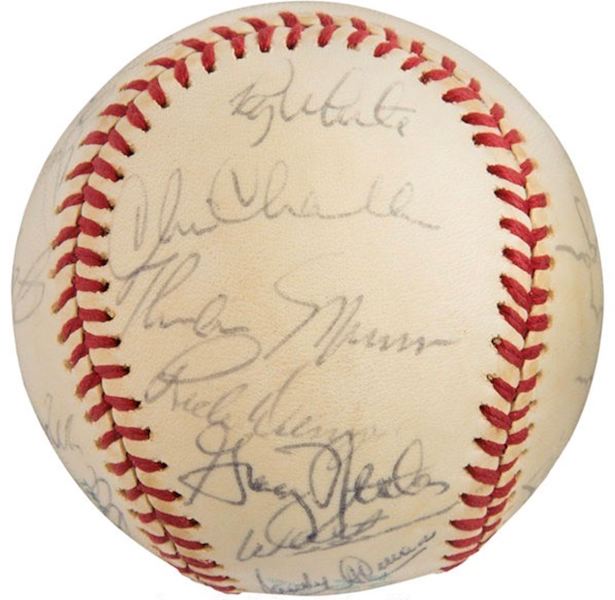 Baseball signed by 26 members of the 1975 New York Yankees, including Thurman Munson, estimated at $1,000-$1,200