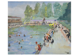 Sir John Lavery’s ‘Chiswick Baths’ achieved $118,114 plus the buyer’s premium in June 2022. Image courtesy of Adam’s Auctioneers and LiveAuctioneers.