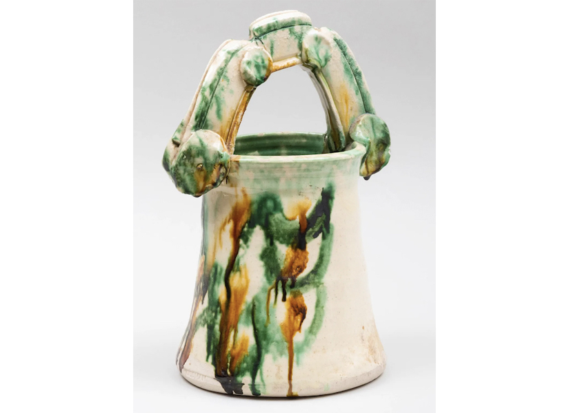 A Betty Woodman ceramic basket, 13 ¼in tall with an 8 ¼in diameter, earned $15,000 plus the buyer’s premium in June 2021. Image courtesy of Stair and LiveAuctioneers.