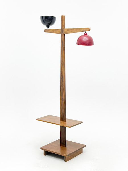 Pierre Jeanneret, standard lamp from Chandigarh, red and black, estimated at $6,000-$8,000. Image courtesy of Capsule Auctions