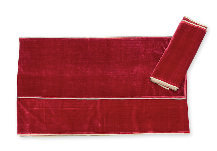 Length of silk velvet, 18th century, possibly Italian, estimated at £3,000-£5,000. Image courtesy of Bonhams