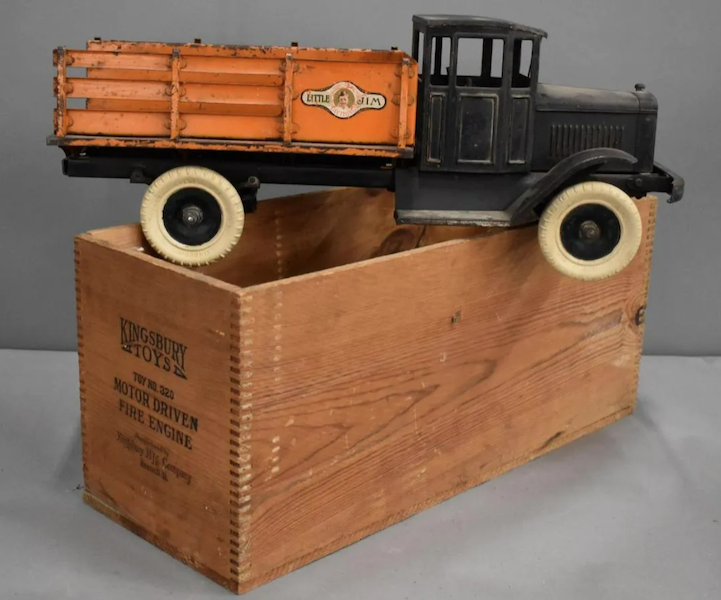 A Kingsbury ‘Little Jim’ stake truck went for $2,200 plus the buyer’s premium in July 2022. Image courtesy of Matthews Auctions, LLC and LiveAuctioneers.