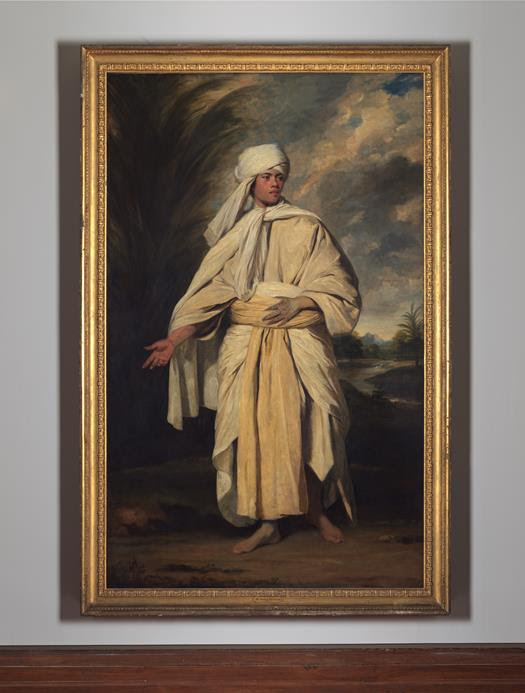 Installation view of ‘Portrait of Mai (Omai),’ Sir Joshua Reynolds, circa 1776. Oil on canvas, 236 by 145.5cm. Image courtesy of the owner