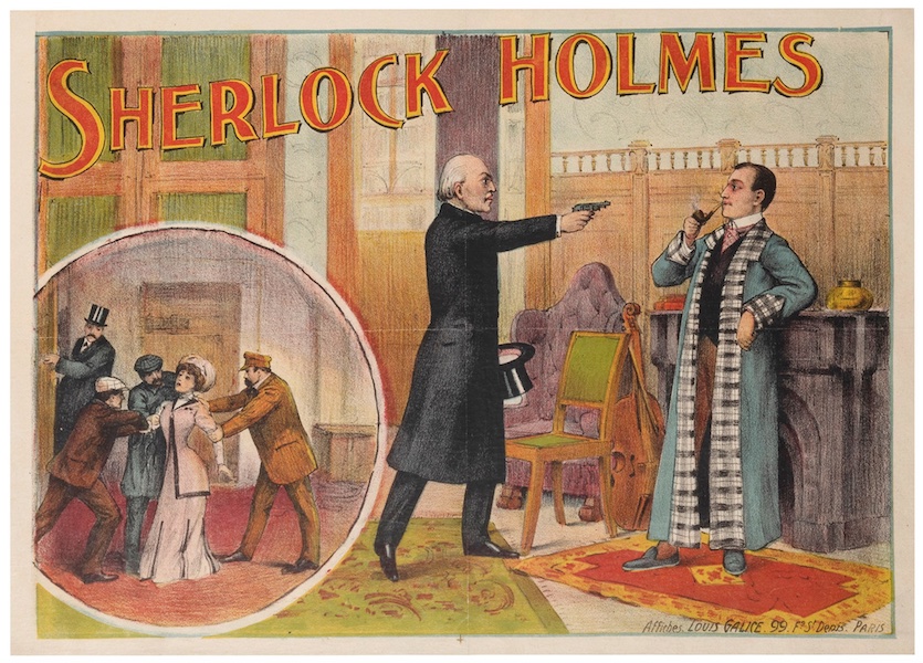 1908 poster for a French stage production of Sherlock Holmes, $5,760 