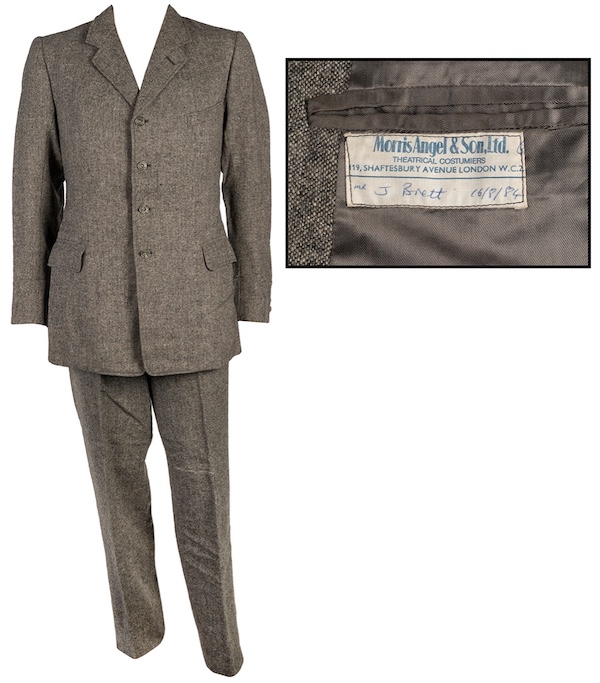 Tweed jacket worn on screen by Jeremy Brett during the 1984-1994 run of the TV show ‘Sherlock Holmes,’ $4,320