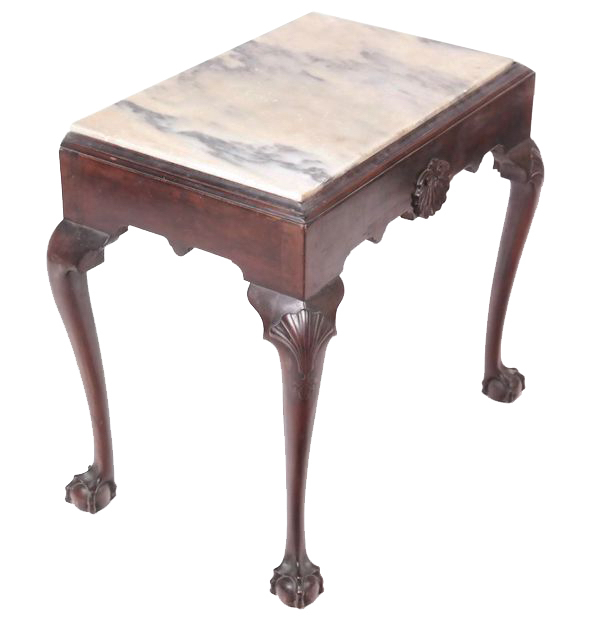 18th-century American Chippendale mahogany and marble table, $18,750