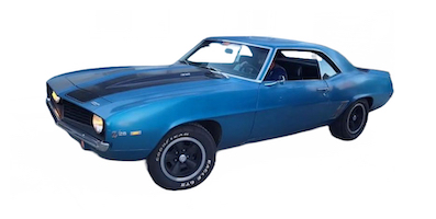 1969 Z28 Chevrolet Camaro muscle car, estimated at $30,000-$50,000