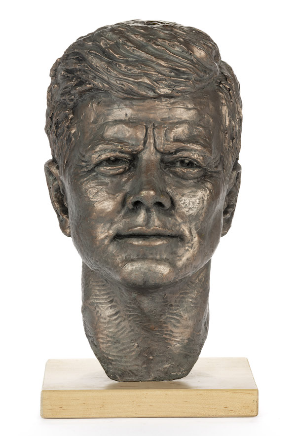 Felix de Weldon original plaster maquette bust of President John F. Kennedy, estimated at $8,000-$12,000
