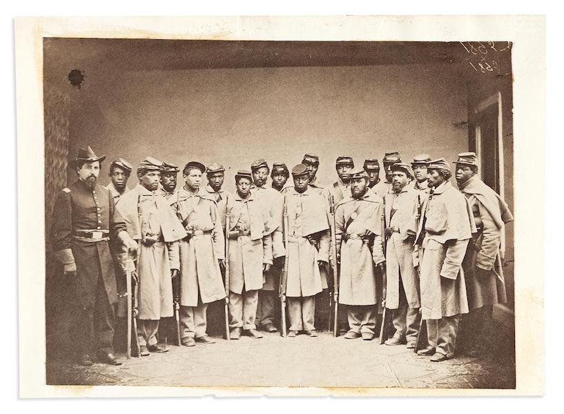 Civil War-era photograph of Black Union recruits at Camp William Penn, $52,500