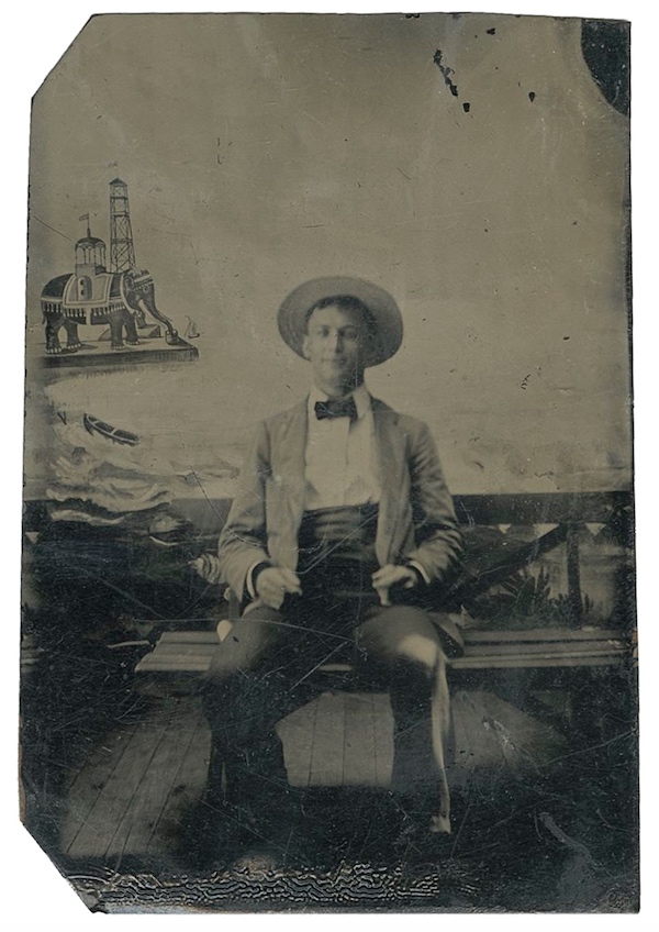Circa-1891 tintype portrait of a young Houdini, probably at Coney Island, $21,600