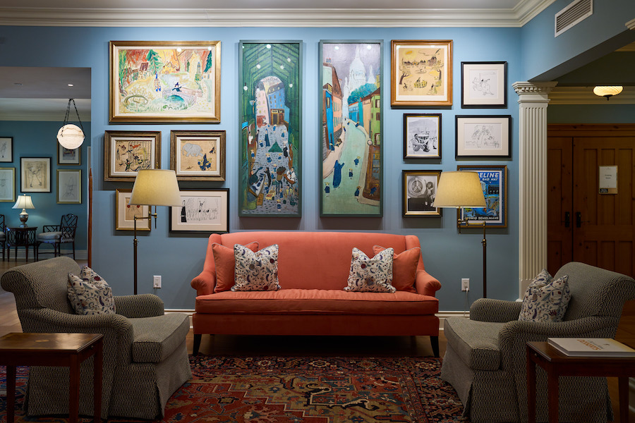 The Bemelmans Gallery at the Ocean House hotel and resort near Newport, R.I. contains the largest permanent, private collection of artwork by Ludwig Bemelmans on view in North America. Image courtesy of Ocean House