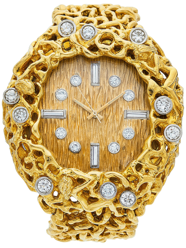 18K gold and diamond watch previously owned by Liberace, estimated at $10,000-$15,000. Image courtesy of Heritage Auctions ha.com