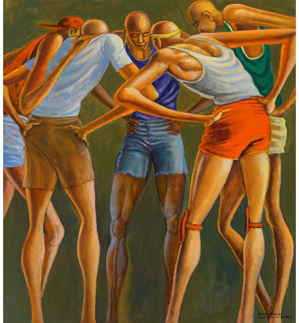 Ernie Barnes, ‘The Team,’ estimated at $50,000-$70,000. Image courtesy of Heritage Auctions, ha.com