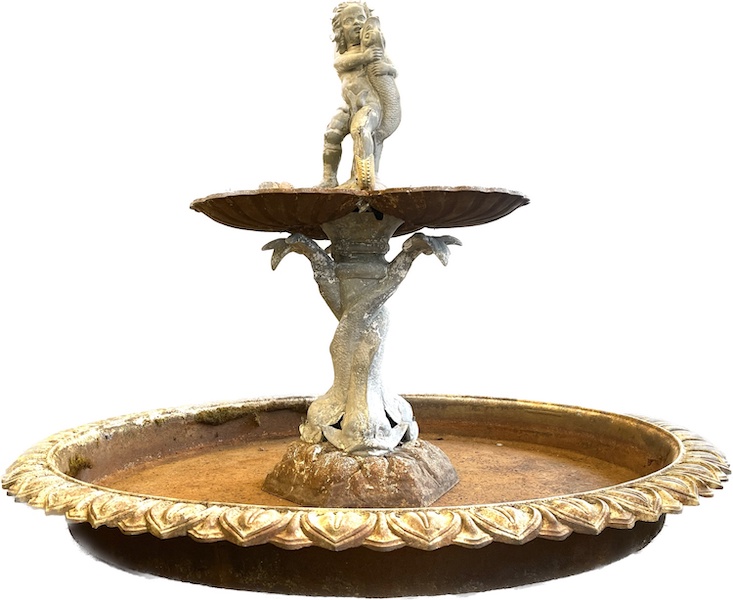 19th C) Zinc & Iron Fountain By Fisk / Wood & Perot