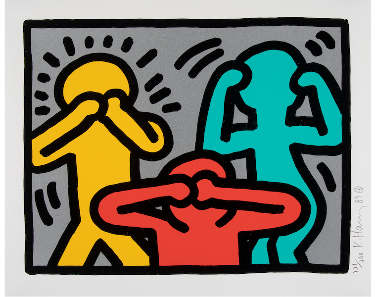 Keith Haring, one of four images from ‘Pop Shop III,’ $125,000. Image courtesy of Heritage Auctions ha.com