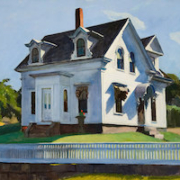 Edward Hopper, ‘Hodgkin’s House,’ 1928. Oil on canvas, 28 by 36in. (71.1 by 91.4cm). Private collection. © 2023 Heirs of Josephine N. Hopper / Licensed by Artists Rights Society (ARS), NY
