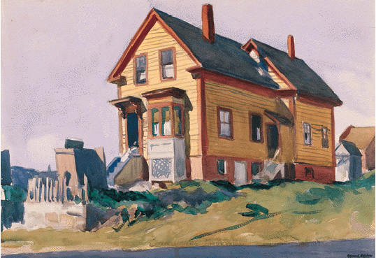 Edward Hopper, ‘House in Italian Quarter,’ 1923. Watercolor on paper, 19 7⁄8 by 23 7⁄8in. (50.5 by 60.6cm). Smithsonian American Art Museum, gift of Sam Rose and Julie Walters; 2004.30.7. © 2023 Heirs of Josephine N. Hopper / Licensed by Artists Rights Society (ARS), NY 