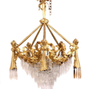 Neoclassical-style gilt bronze chandelier, $5,000