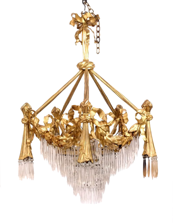 Neoclassical-style gilt bronze chandelier, $5,000