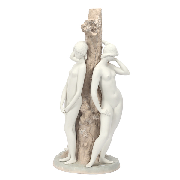 Massive, hefty figural group marked Lladro #2028 and titled ‘The Three Graces,’ estimated at $1,000-$1,750