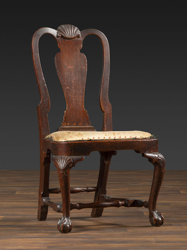 Queen Anne walnut shell-carved side chair, $8,190 