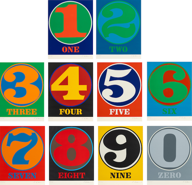 Complete Numbers portfolio by Robert Indiana, estimated at $20,000-$30,000. Image courtesy of Hindman