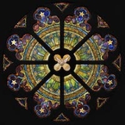 Circa-1905 Tiffany Studios rose window, created for St. Paul’s Presbyterian Church in Pennsylvania, centered on the image of a dove representing the Holy Spirit, estimated at $150,000-$250,000