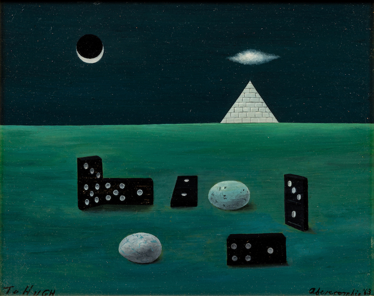 Gertrude Abercrombie, ‘Birds Eggs and Dominoes with Pyramid,’ estimated at $50,000-$70,000. Image courtesy of Hindman
