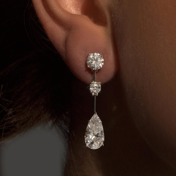 Harry Winston platinum and diamond drop earrings, estimated at $175,000-$275,000 