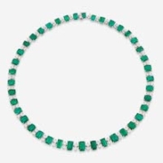 GRS-certified Colombian emerald, diamond and platinum necklace, estimated at $250,000-$300,000