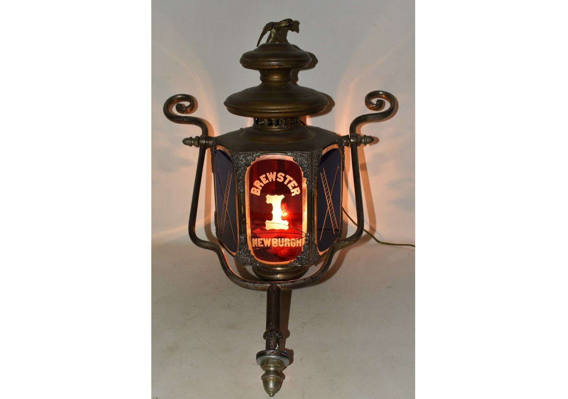 Newburgh Brewster Fire Department engraved lantern, estimated at $25-$1,000