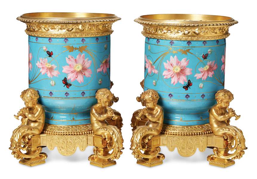 Pair of French Victor Paillard jardiniere, estimated at $30,000-$50,000