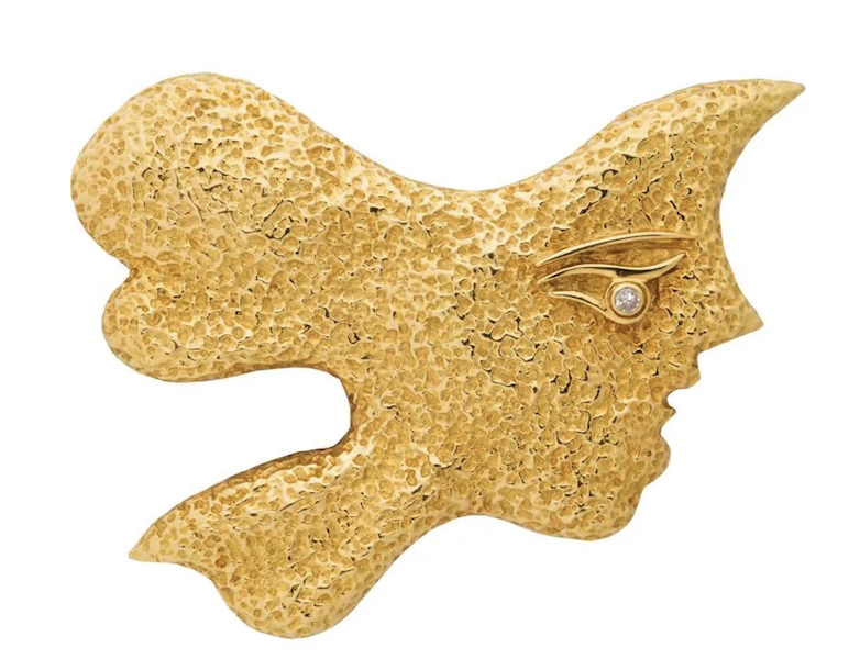 ‘Circe,’ an 18K gold and diamond pendant by Georges Braque, estimated at $5,000-$7,000