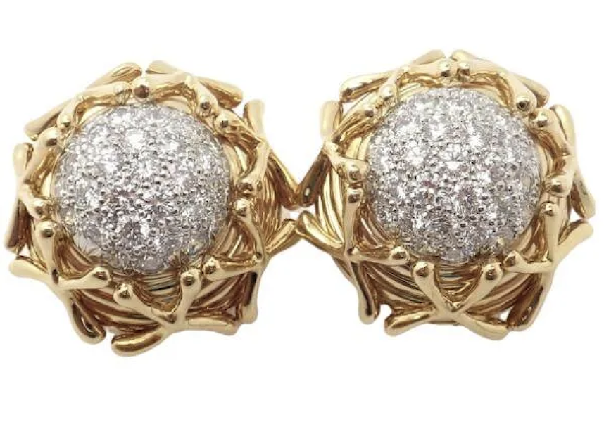 Jean Schlumberger for Tiffany & Co 18K gold and diamond earrings, estimated at $20,000-$24,000