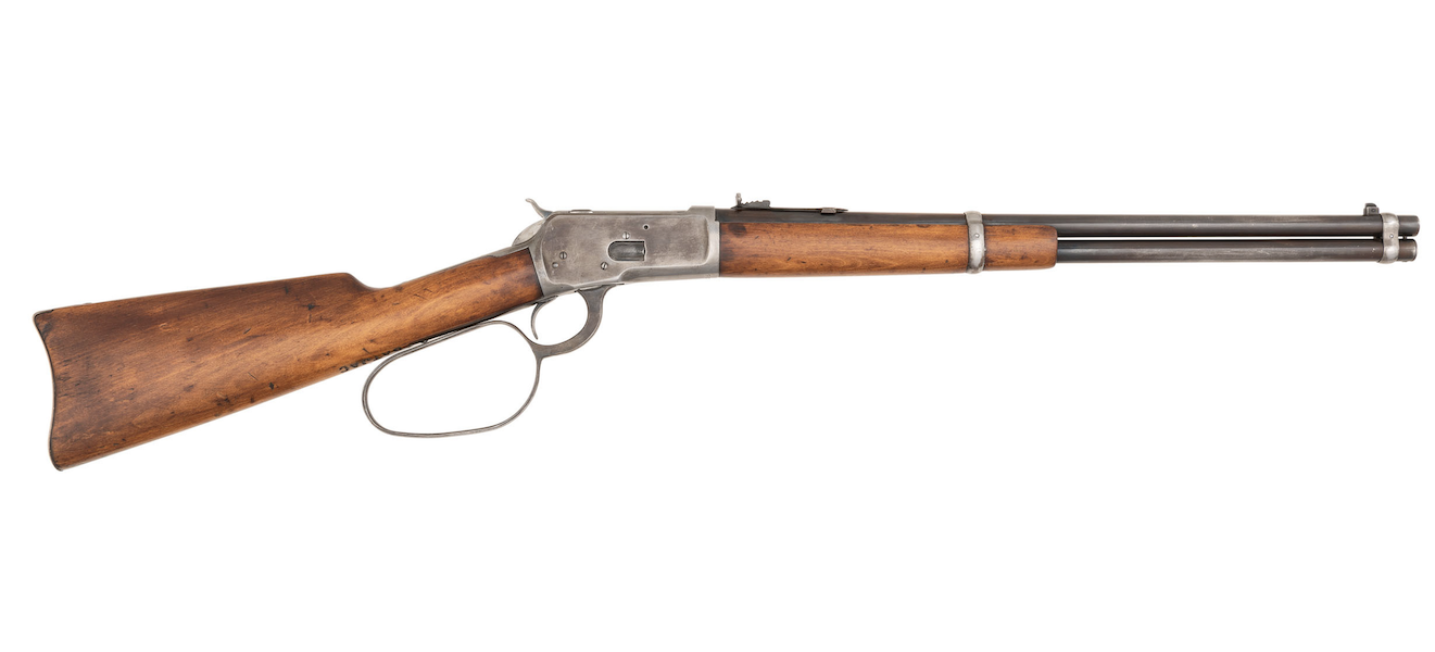 Winchester 1892 large loop saddle ring carbine movie gun from John Wayne's production company BATJAC, estimated at $20,000-$25,000