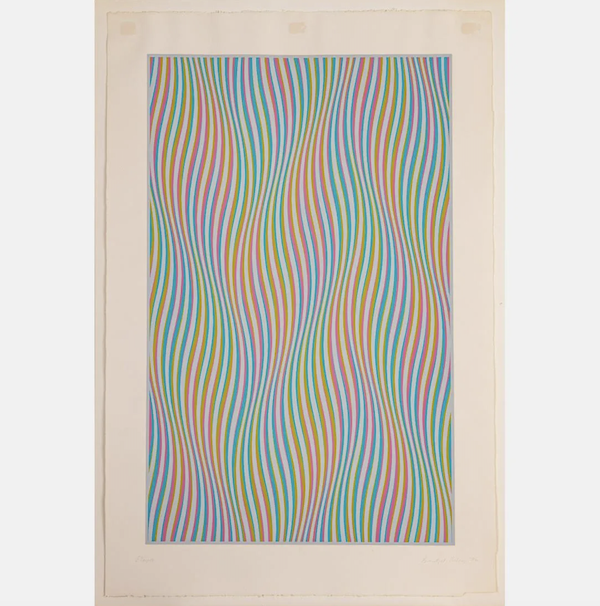 Bridget Riley, ‘Elapse,’ one of several Print Club of Cleveland editions in the sale, estimated at $5,000-$7,000. Image courtesy of Gray’s Auctioneers and LiveAuctioneers