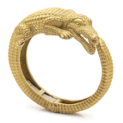 A Barry Kieselstein-Cord 18K gold alligator-form cuff bracelet achieved $10,000 plus the buyer’s premium in September 2022. Image courtesy of Hindman and LiveAuctioneers.