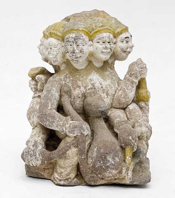 Indian large painted stone figural group of Brahma, estimated at $2,000-$3,000 